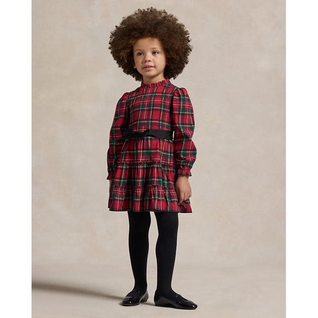 'Plaid Smocked Cotton Jersey Dress' pour Bambins & petites filles