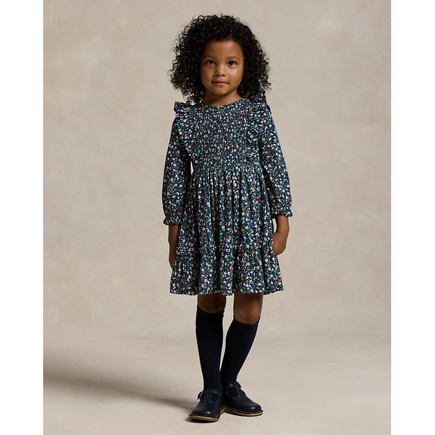 'Floral Smocked Cotton Jersey Dress' für kleinkind & kleine Mädchen