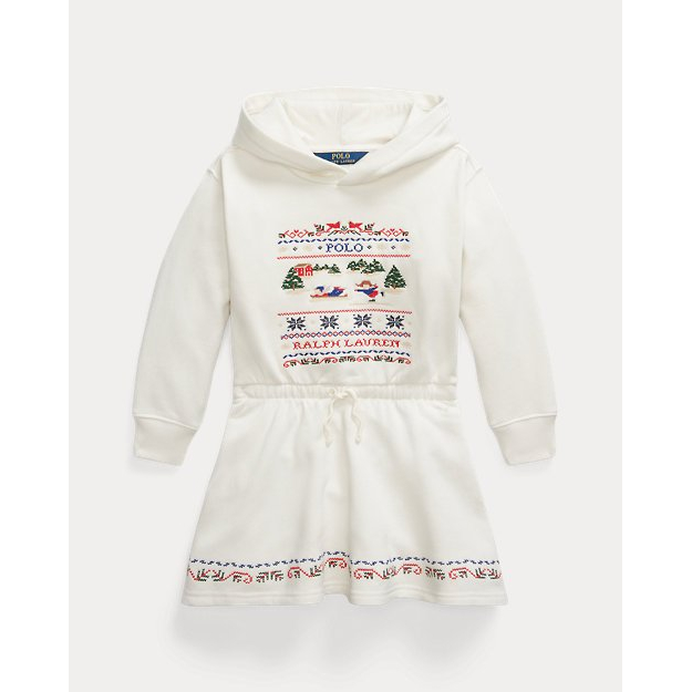 'Embroidered Fleece Hoodie Dress' pour Bambins & petites filles