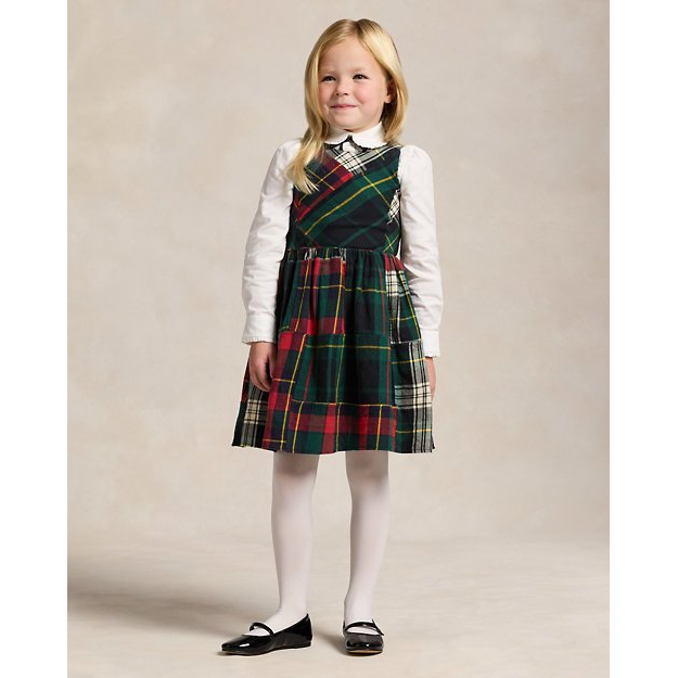 Toddler & Little Girl's 'Patchwork Plaid Flannel Dress'