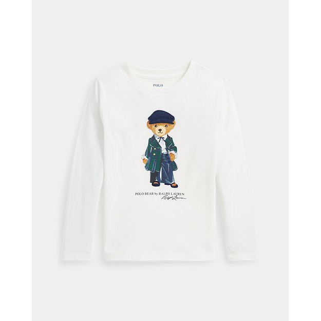 'Polo Bear Cotton Jersey Long-Sleeve Tee' pour Bambins & petites filles