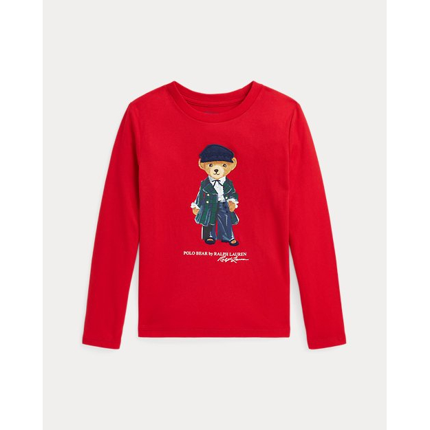 Toddler & Little Girl's 'Polo Bear Cotton Jersey Long-Sleeve Tee'