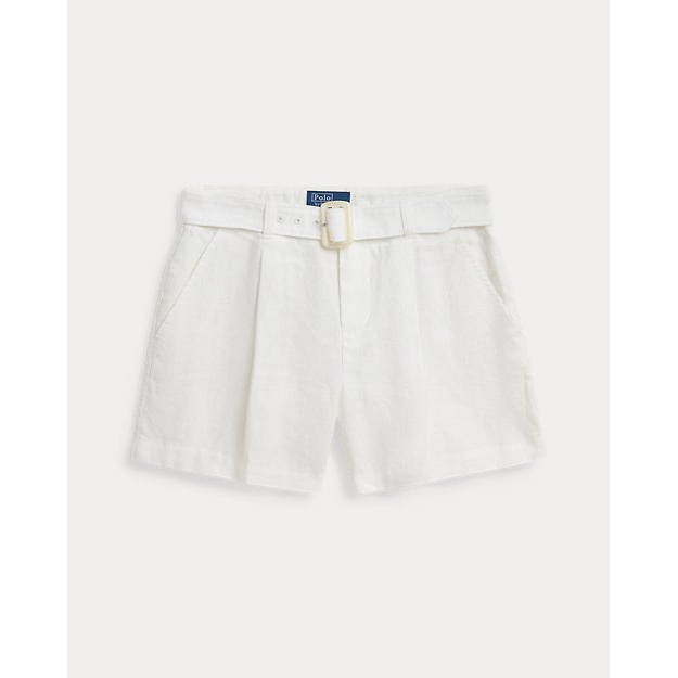 Big Girl's 'Belted Pleated Linen Short'