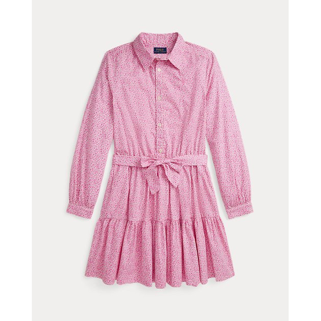 'Floral Tiered Cotton Poplin Shirtdress' pour Grandes filles