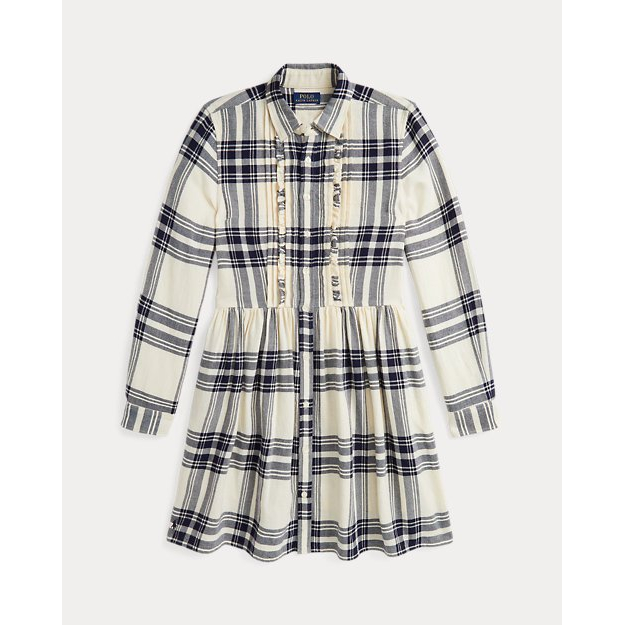 Big Girl's 'Plaid Cotton Twill Shirtdress'