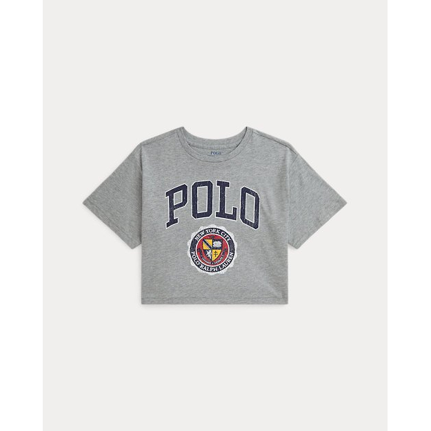 Big Girl's 'Logo Crest Cotton Jersey Boxy Tee'