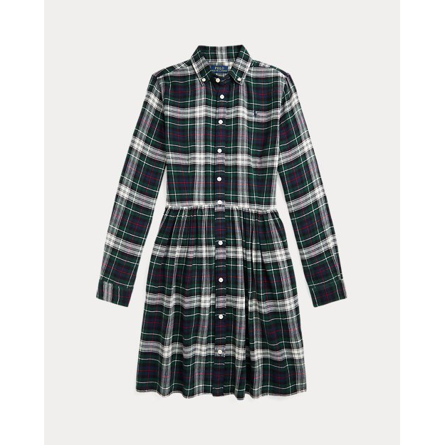 'Plaid Cotton Twill Shirtdress' pour Grandes filles