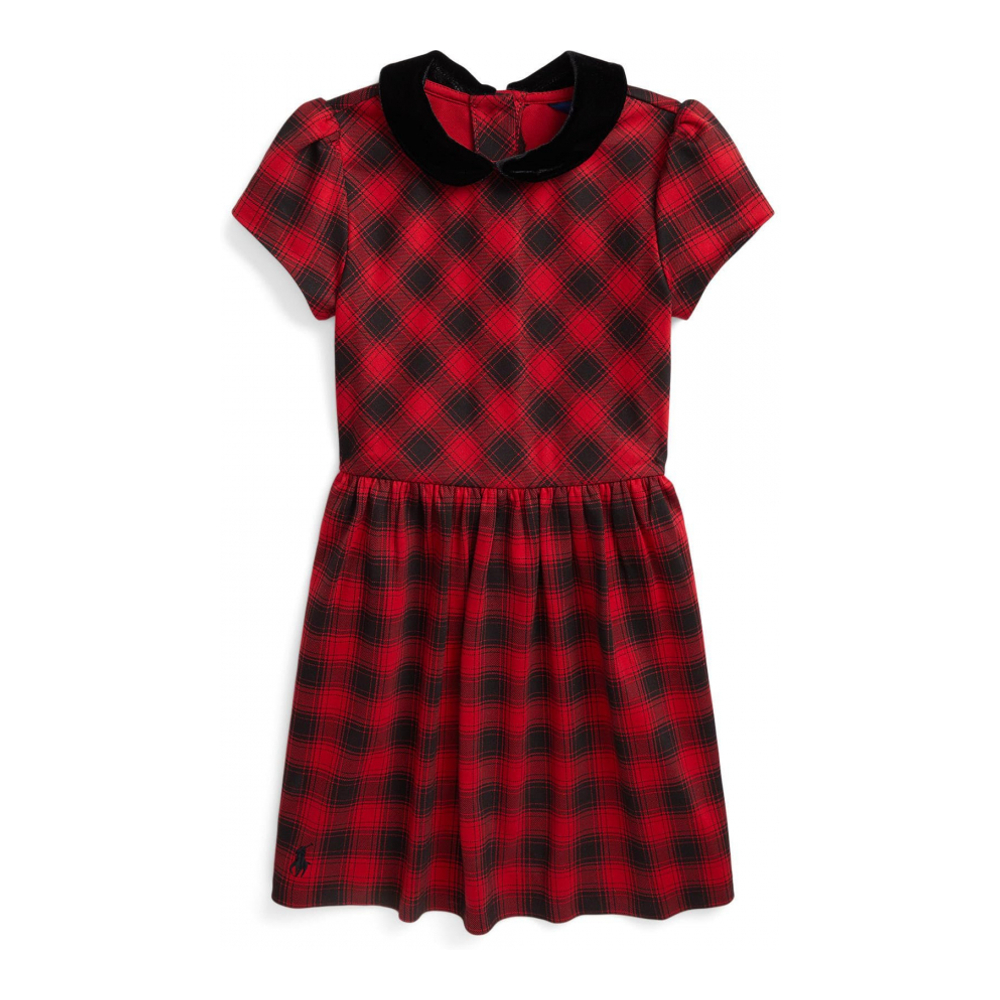 Toddler & Little Girl's 'Buffalo Check Stretch Ponte Dress'