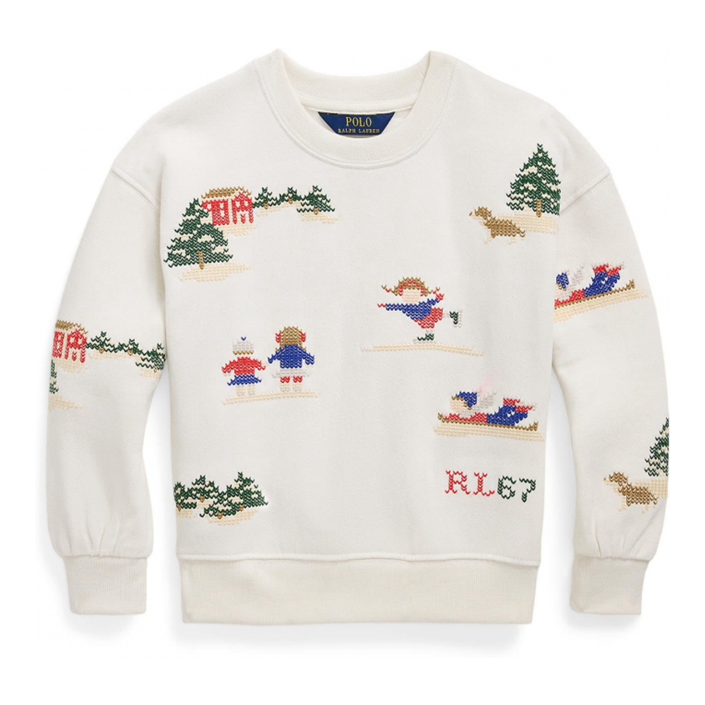 'Embroidered Fleece Sweatshirt' pour Bambins & petites filles