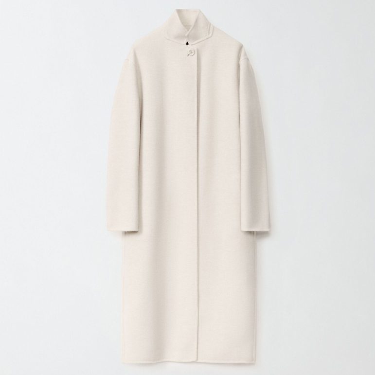 Women's 'Diagonal Double Stand Up Collat' Overcoat