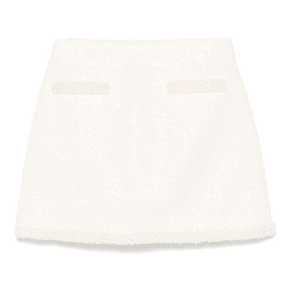 Women's 'Bouclé Pearl-Trim' Mini Skirt