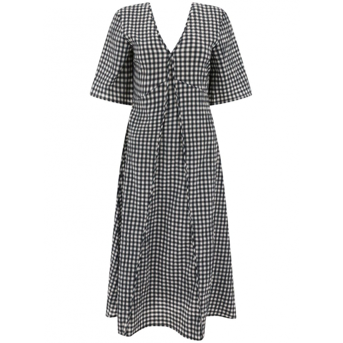 Robe Midi 'Check-Pattern V-Neck' pour Femmes