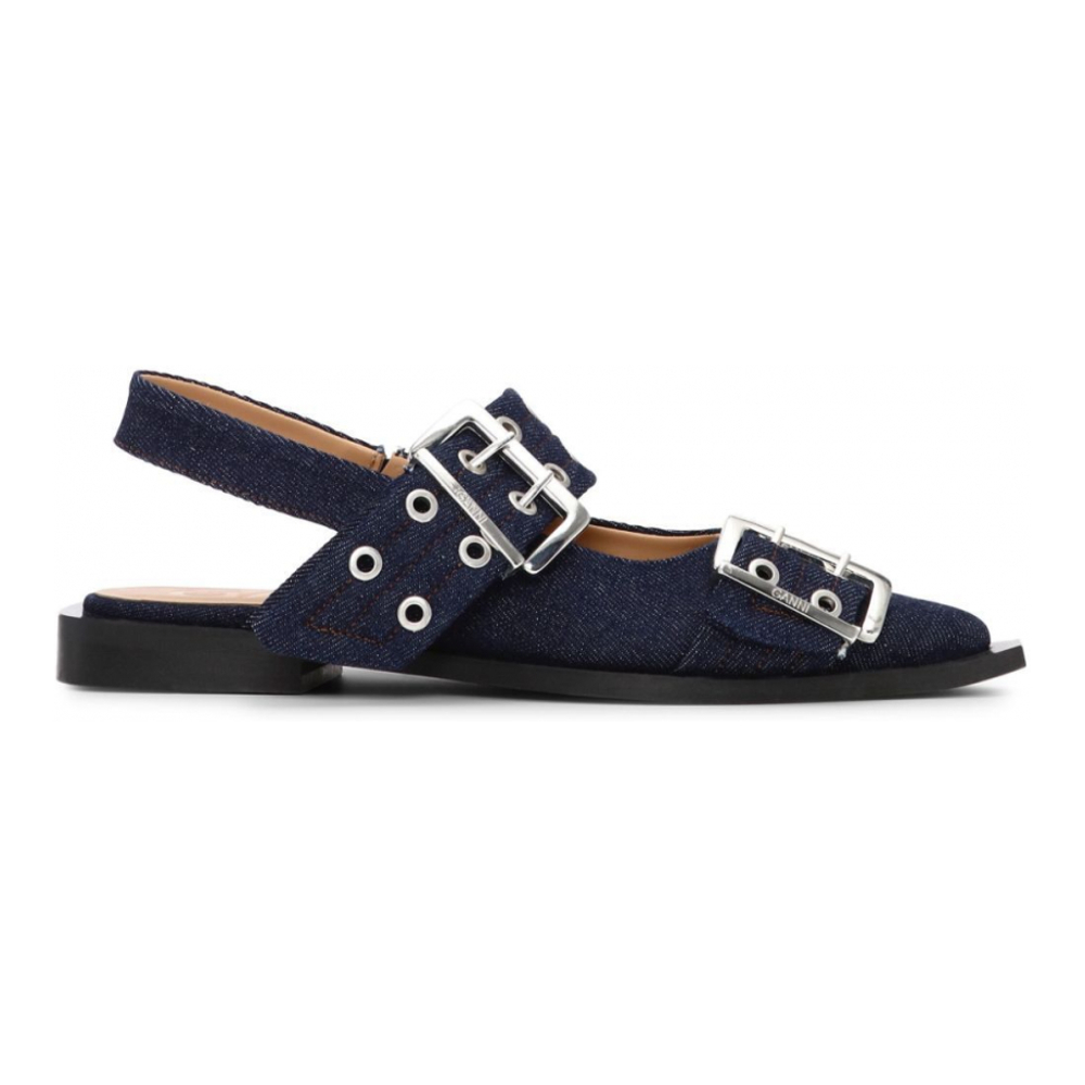 Women's 'Buckle-Detail Denim' Ballerinas