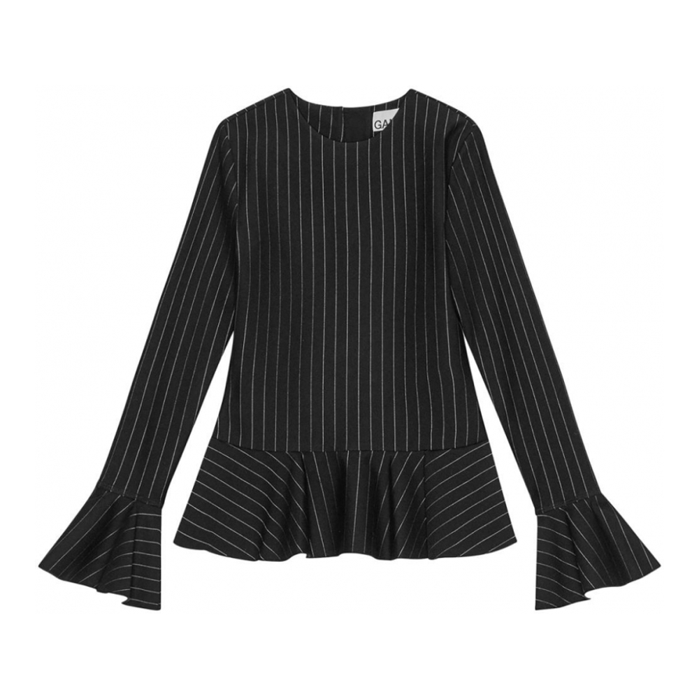 Blouse 'Pinstriped Peplum' pour Femmes