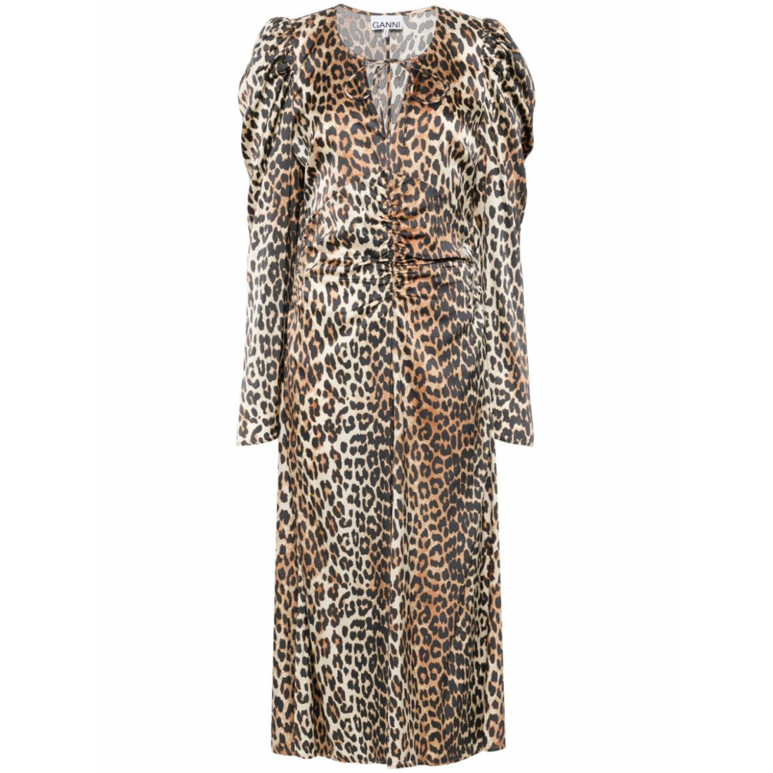 Robe Midi 'Leopard-Print Ruched' pour Femmes