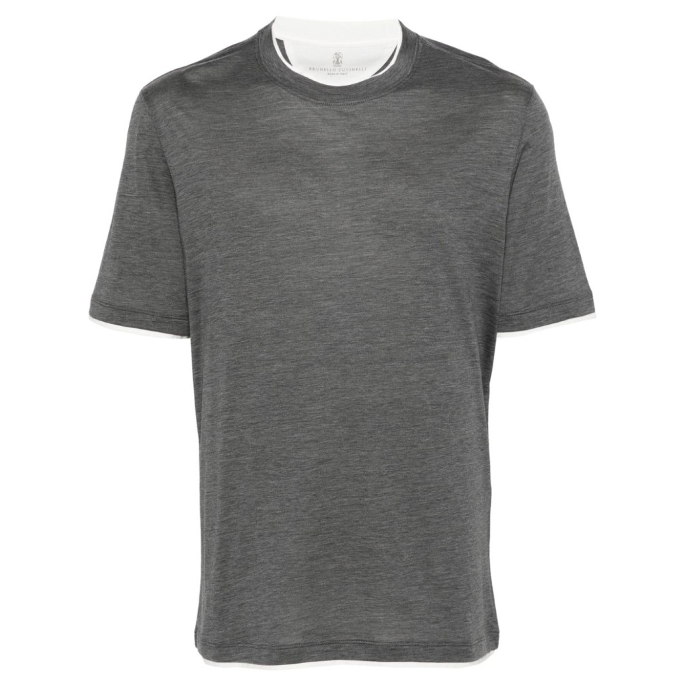 'Contrast-Trim' T-Shirt für Herren