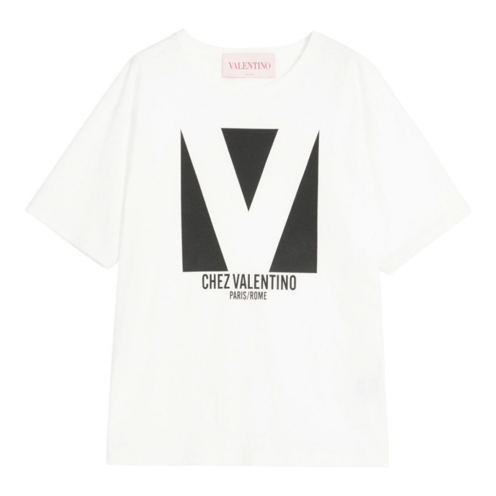 'Chez Valentino-Print' T-Shirt für Damen