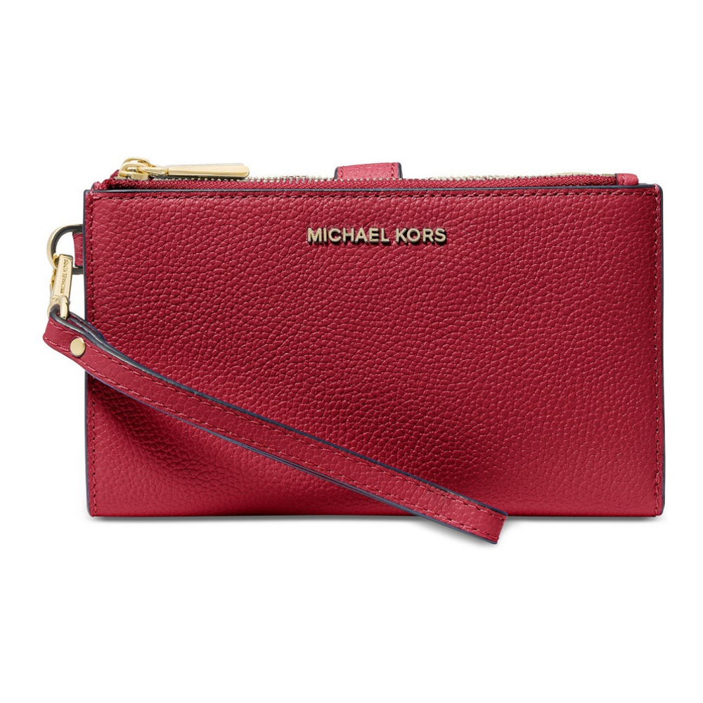 Women's 'Adele Double-Zip Pebble Leather Phone Wristlet' Wallet