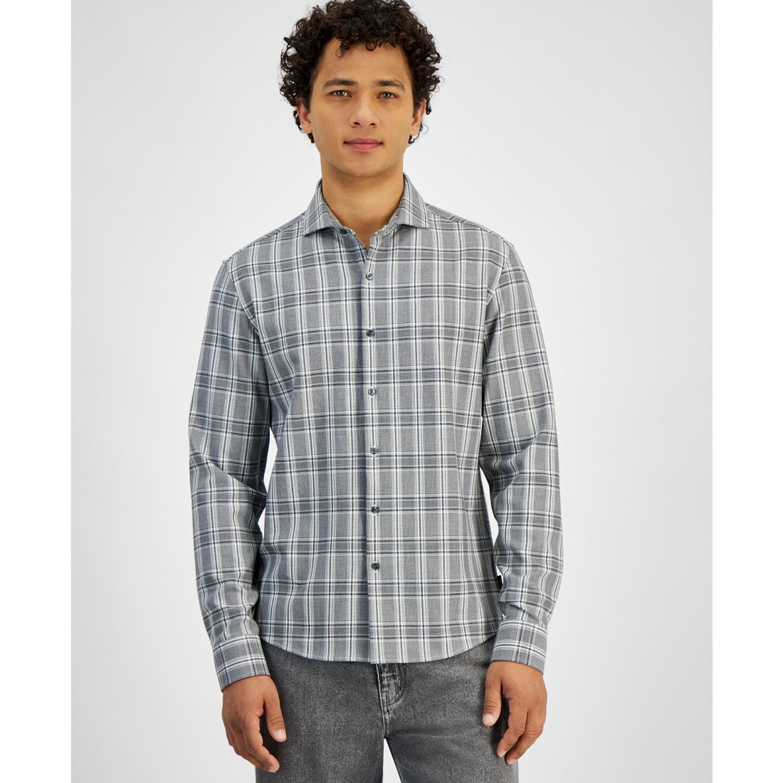 Men's 'Slim-Fit Stretch Prince of Wales Check Button-Down' Shirt