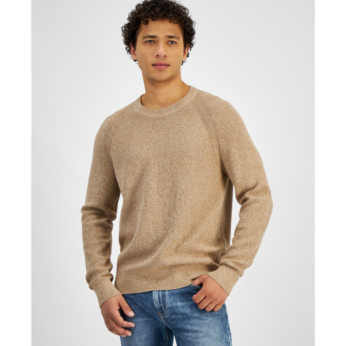 Pull 'Modern-Fit Textured Mouliné' pour Hommes