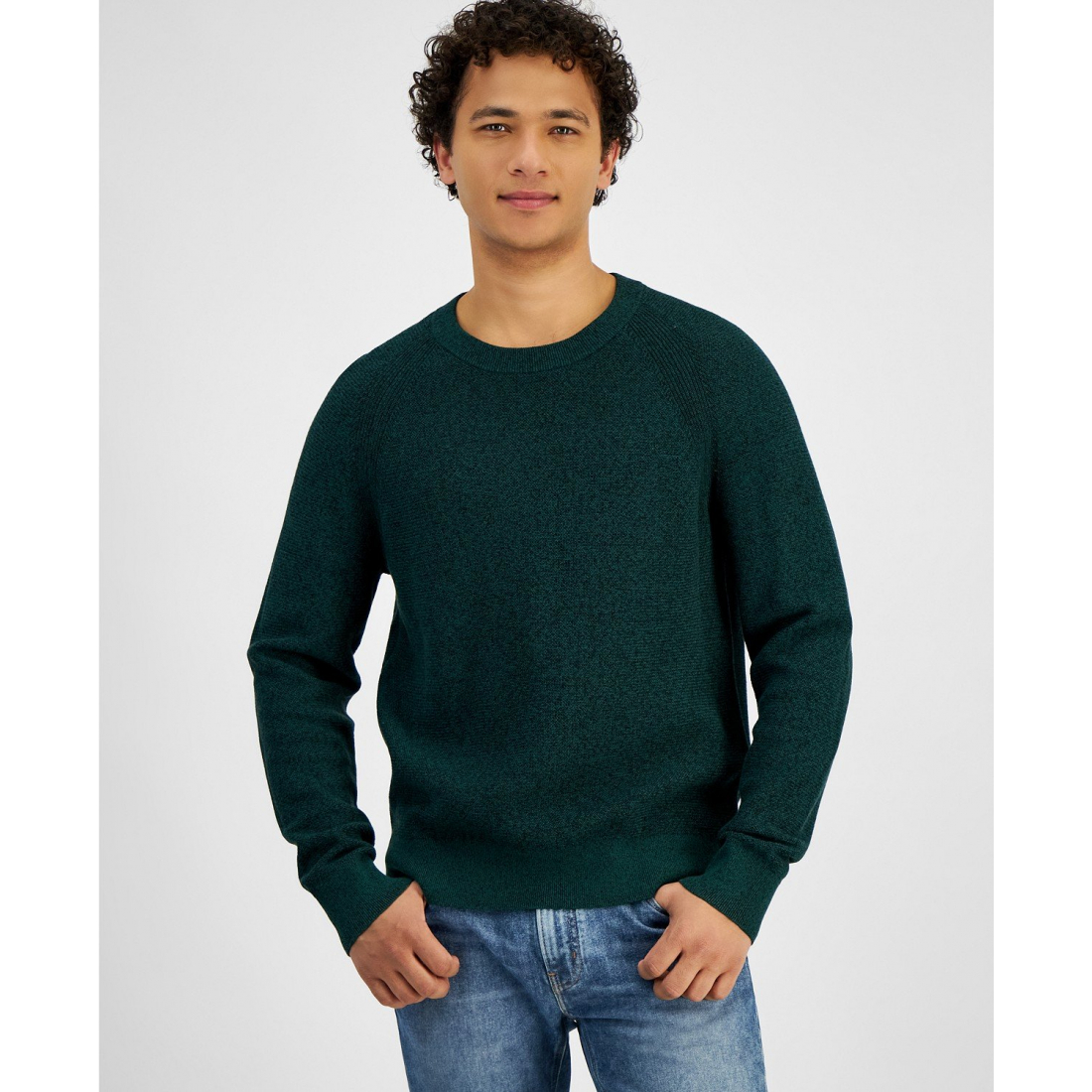 Pull 'Modern-Fit Textured Mouliné' pour Hommes