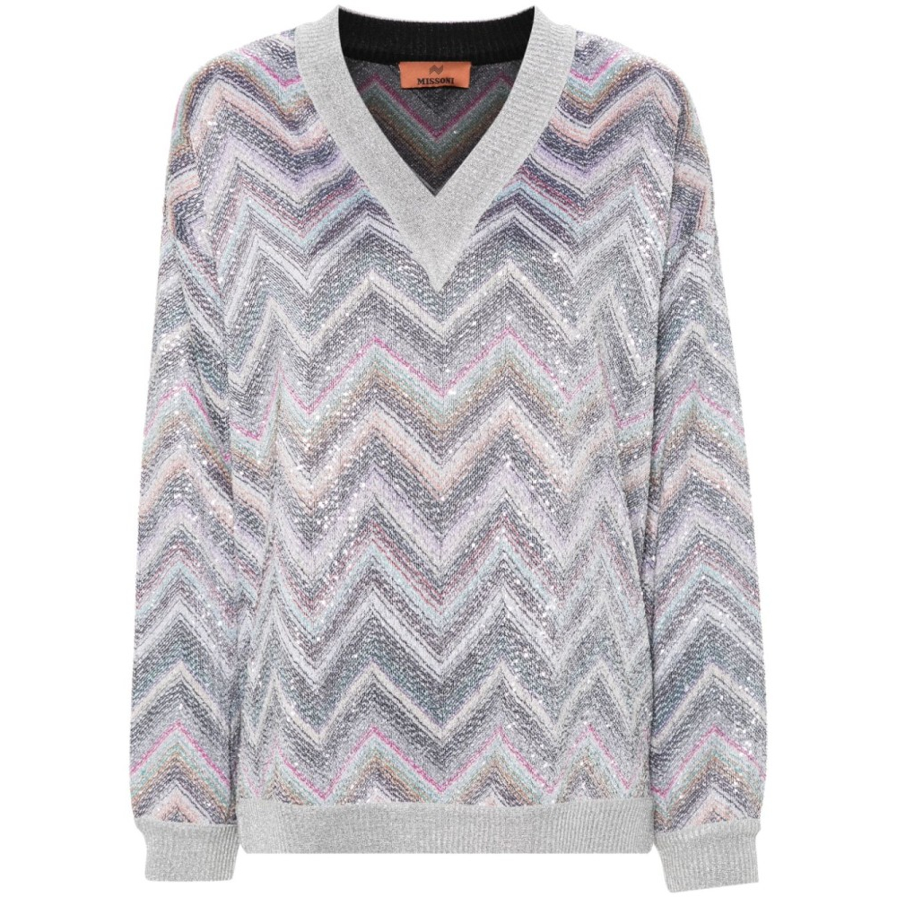 'Zigzag Sequin-Embellished' Pullover für Damen