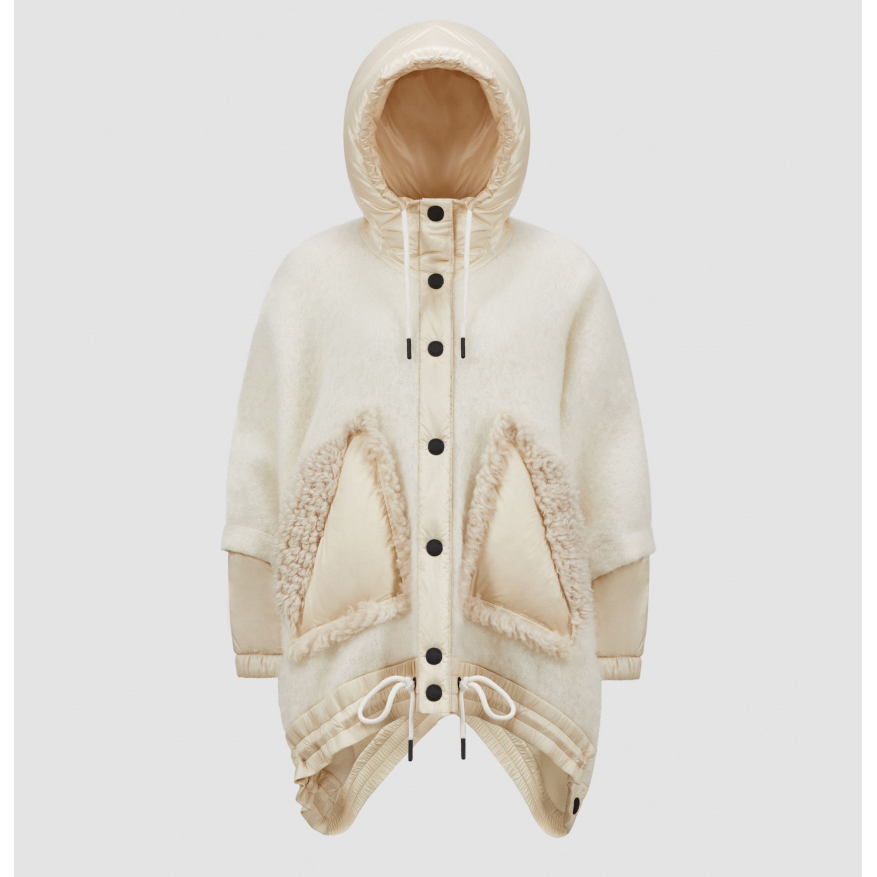 Women's 'Padded Hooded Shearling' Cape