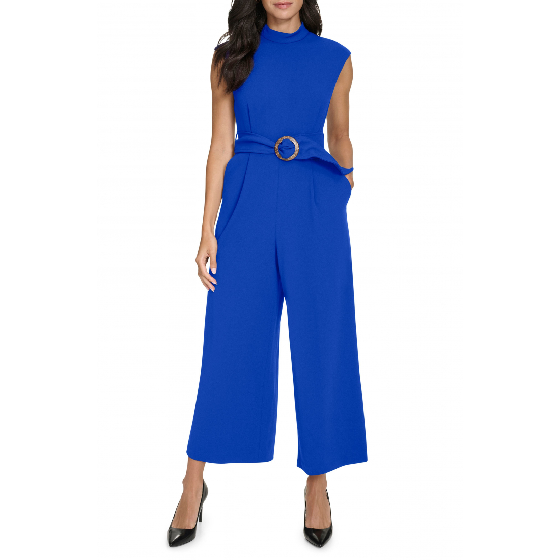 Women's 'Belted Scuba Crepe' Jumpsuit