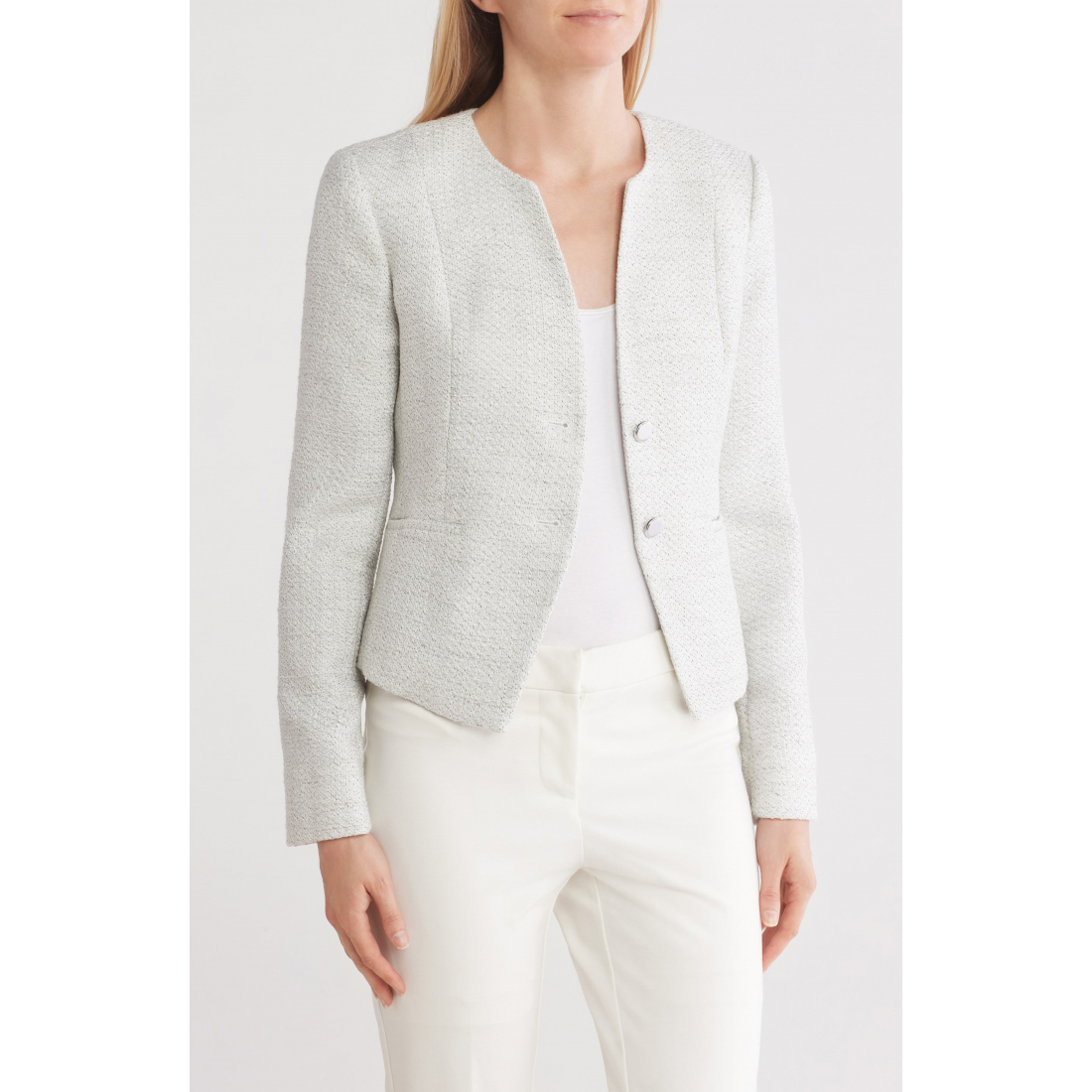 Blazer 'Bouclé Crop' pour Femmes