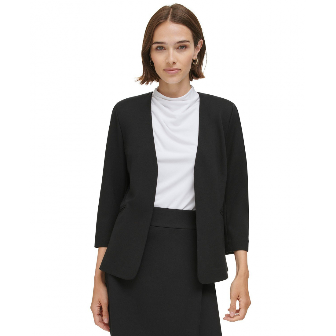 Blazer '3/4-Sleeve Open-Front' pour Femmes