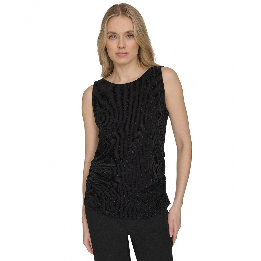 Women's 'Sparkle Ribbed V-Neck' Sleeveless Top