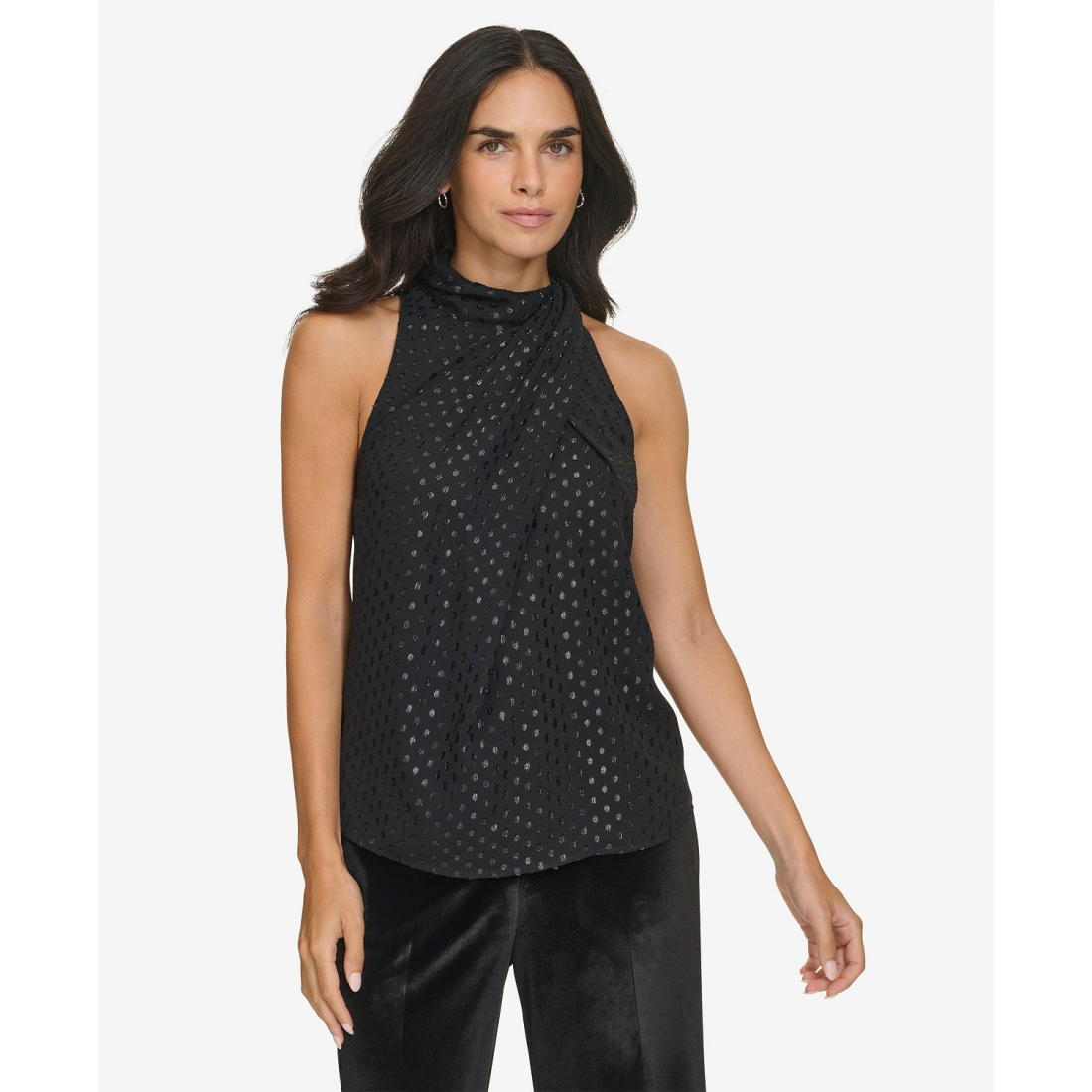 Women's 'Metallic Clip-Dot' Sleeveless Top