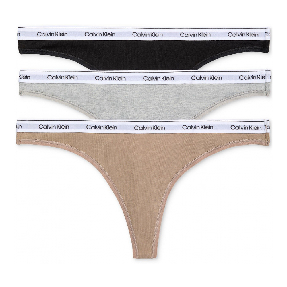 Tangas 'Modern Logo Low-Rise Thong Underwear QD5209' pour Femmes - 3 Pièces