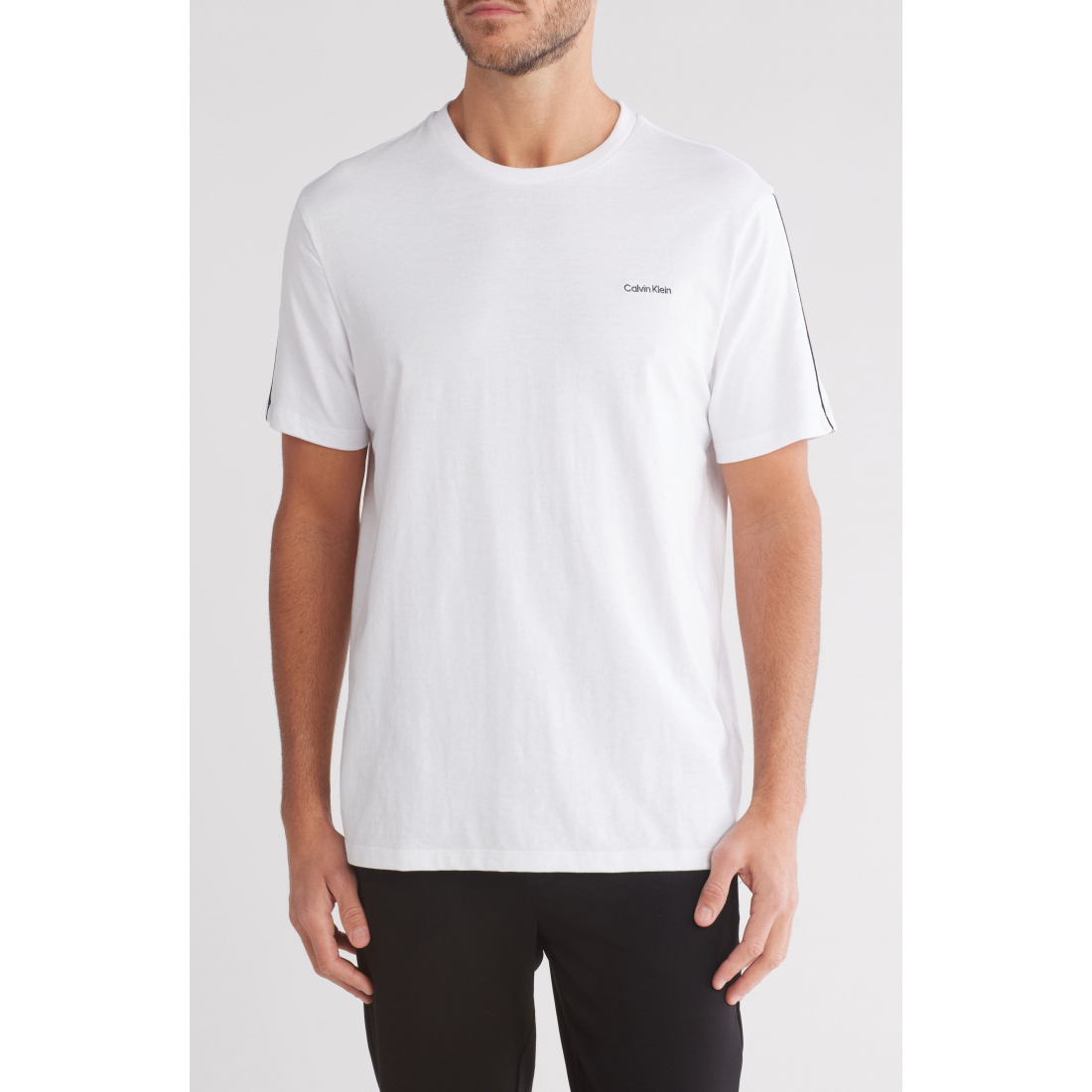 Men's 'Logo Piped Sleeve Cotton Graphic' T-Shirt