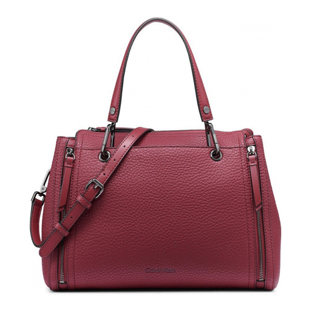 Women's 'Garnet Triple Compartment Top Zipper' Satchel