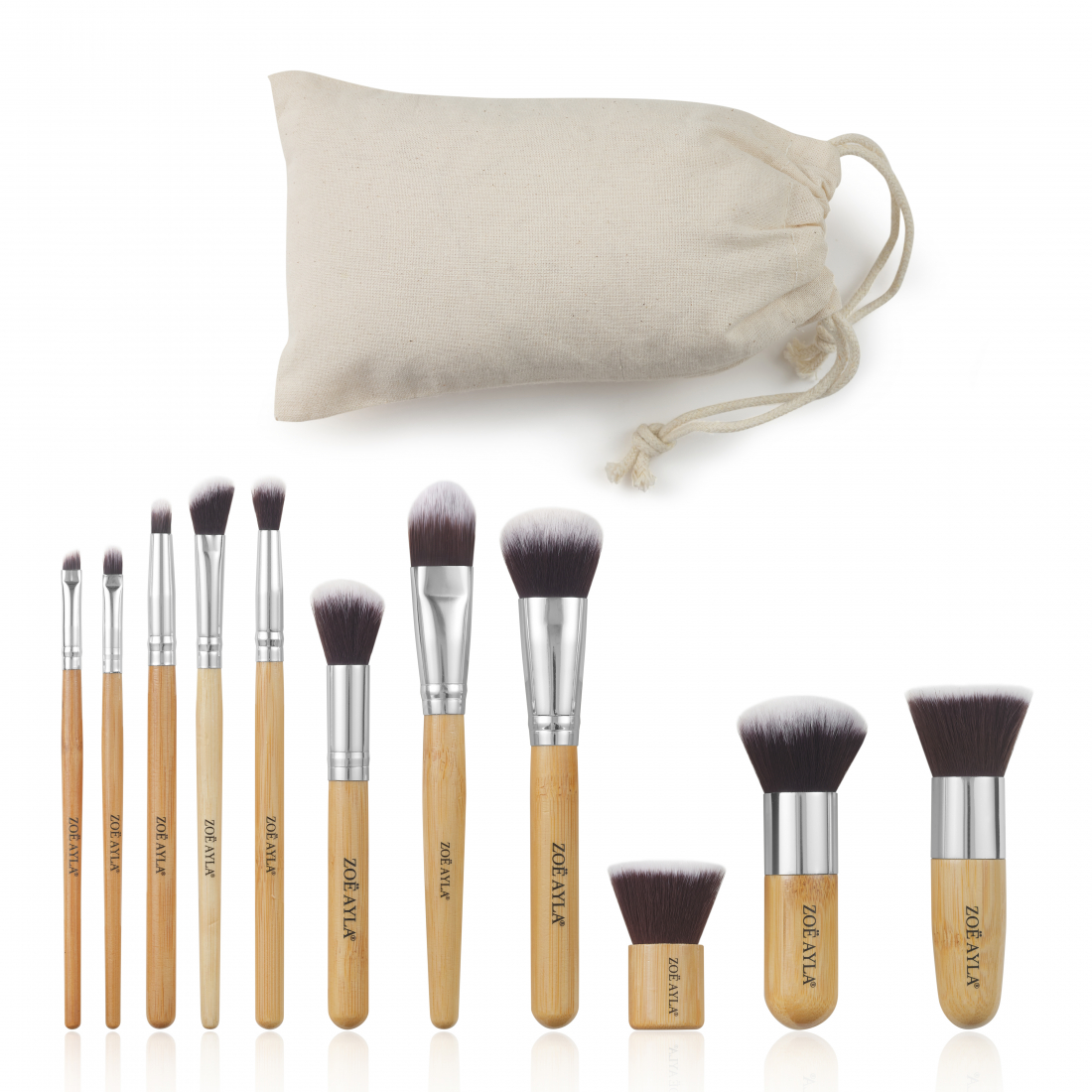 'Bamboo Eco' Make Up Pinsel-Set - 11 Stücke