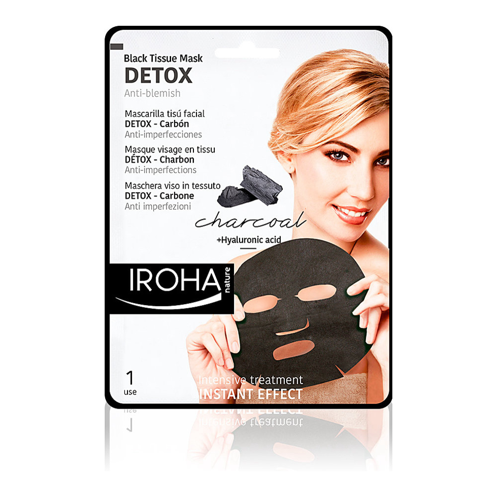 'Detox Charcoal Black' Gesichtsmaske aus Gewebe