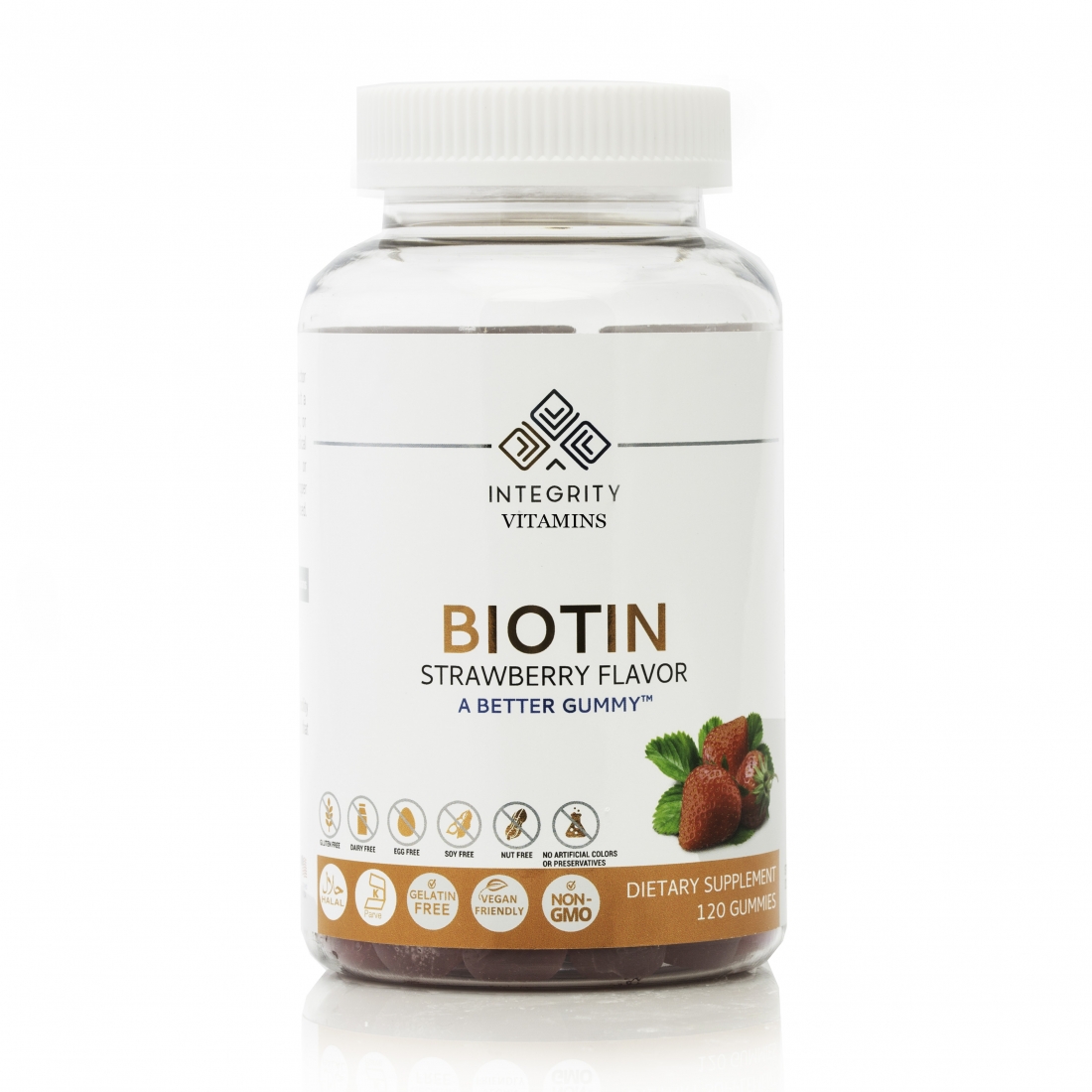 Healthy Hair, Skin, and Nails Biotin Gummy Vitamins Supplement - Strawberry 120 Pieces