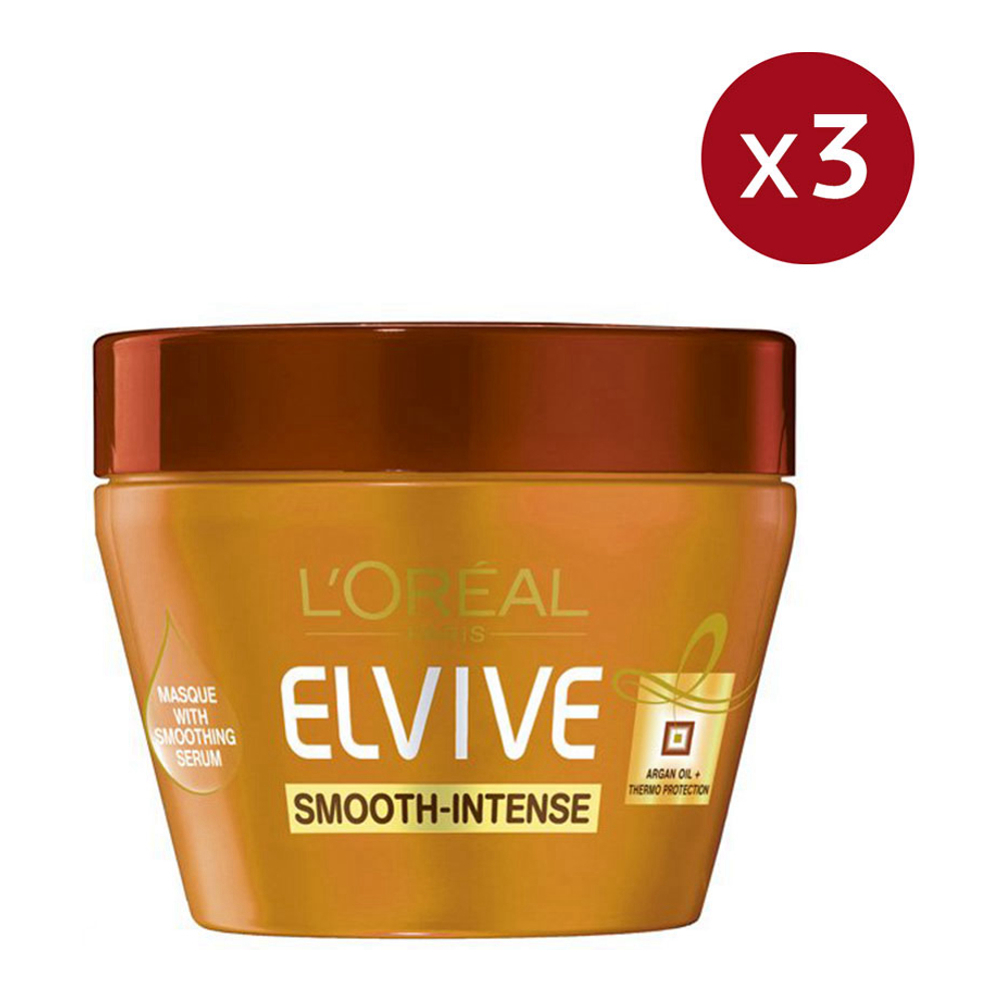 'Elsève Smooth Intense ' Hair Mask - 300 ml, 3 Pack