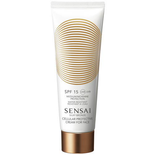 Crème solaire pour le visage 'Sensai Silky Bronze Cellular Protective SPF15' - 50 ml