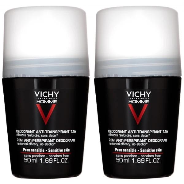 Vichy Homme Déodorant Contrôle Extrême' - 50 ml, 2 Pièces