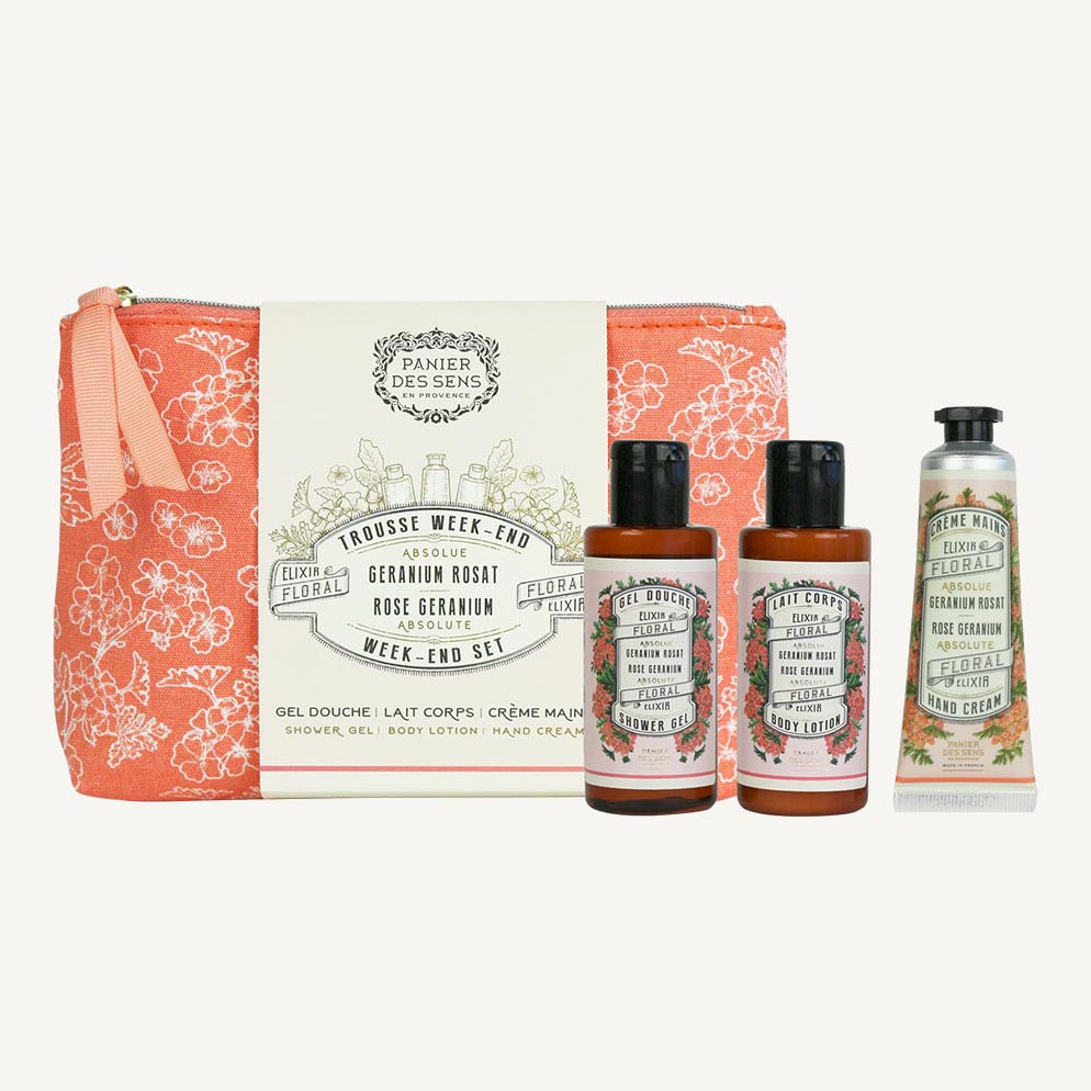 'Rose Geranium' Toiletry Bag Set - 3 Pieces