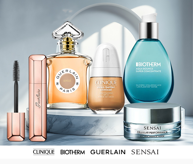 Clinique, Biotherm, Guerlain, Sensai