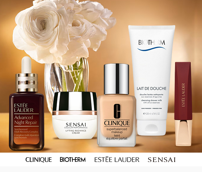 Clinique, Biotherm, Estée Lauder, Sensai